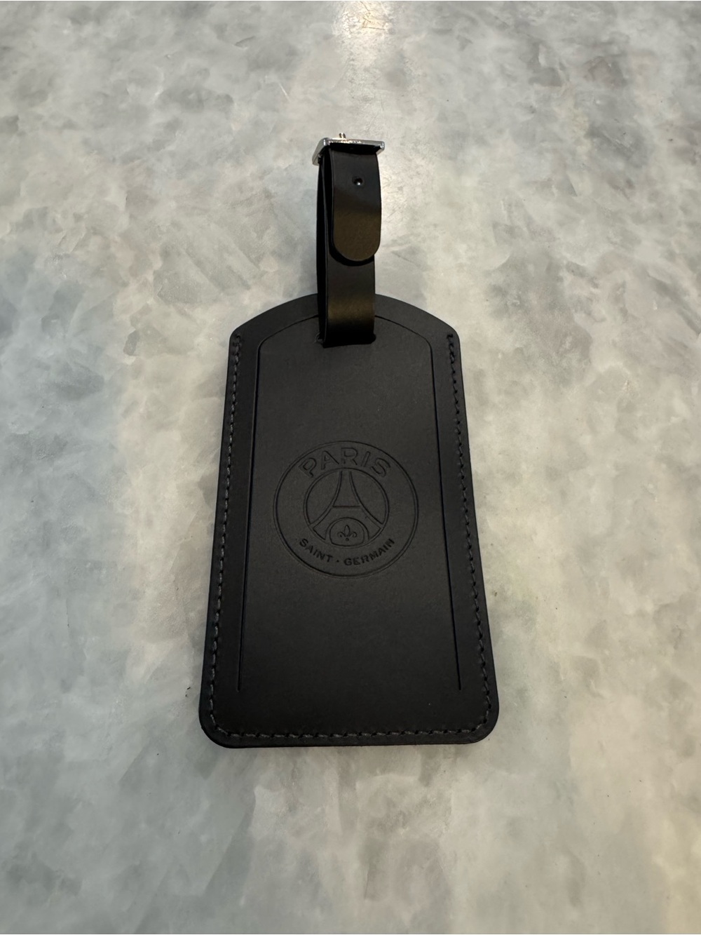 Black Embossed Paris Saint-Germain Luggage Tag